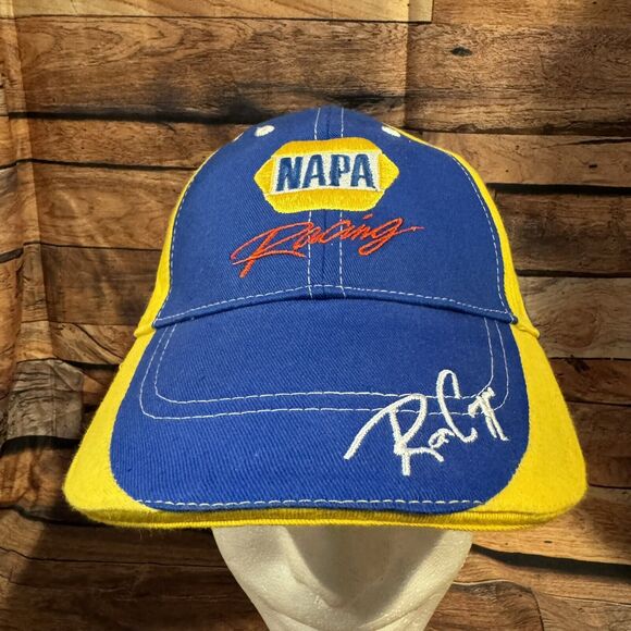 NAPA Racing Baseball Hat Cap Blue Yellow Adjustable Strapback NASCAR NHRA Fan - Picture 1 of 7